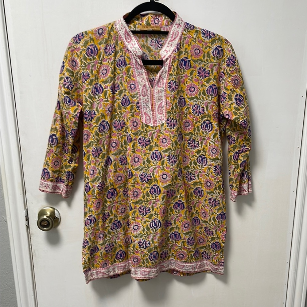 Floral Tunic with Pink and Purple Accents